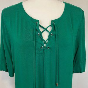 Women's Liz Claiborne Lace Up 1/2 Sleeve Tee